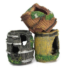 Aquarium Resin Barrel Cave Ornament Decoration