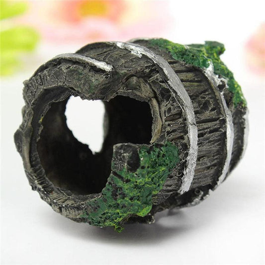 Aquarium Resin Barrel Cave Ornament Decoration