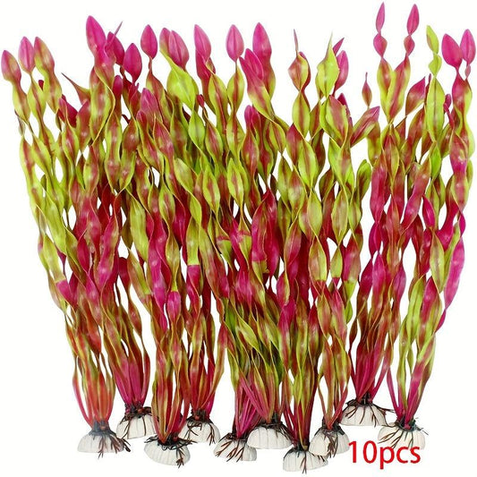 10pcs Simulation Water Grass Plastic Fish Tank Plant Decoration
