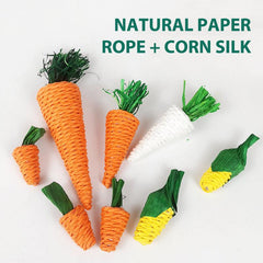 Woven Chew Toy for Hamsters and Rabbits with Carrot