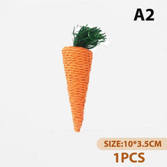 Woven Chew Toy for Hamsters and Rabbits with Carrot