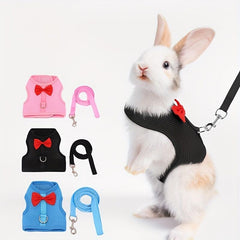 Breathable Mesh Rabbit Chest Harness Set for Small Animals