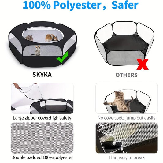 Waterproof Small Pet Cage Tent Portable Foldable Outdoor Exercise Yard Fence