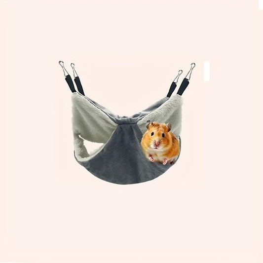 Cozy Double Layer Pet Nest Plush Hammock Bed For Hamsters