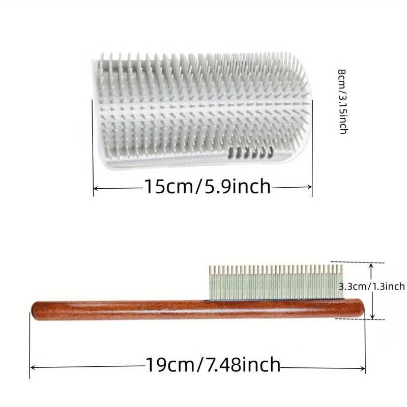 Wooden Handle Pet Comb for Cats Scratching & Hair Removal