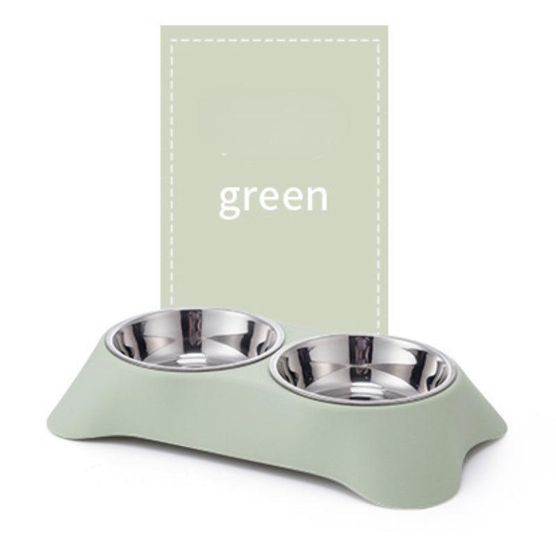 Stainless Steel Double Bowl Non Slip Pets Feeder Bowl for Dogs and Cats