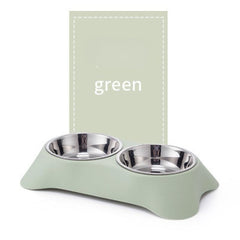 Stainless Steel Double Bowl Non Slip Pets Feeder Bowl for Dogs and Cats
