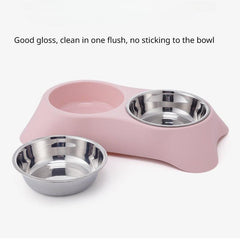 Stainless Steel Double Bowl Non Slip Pets Feeder Bowl for Dogs and Cats