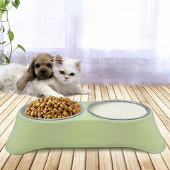 Stainless Steel Double Bowl Non Slip Pets Feeder Bowl for Dogs and Cats