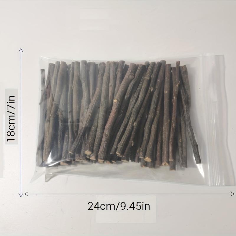 50pcs Natural Wood Chew Sticks for Small Animals Dental Health