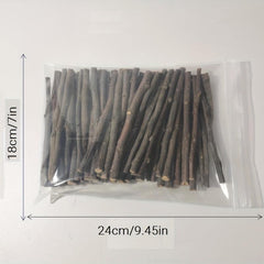 50pcs Natural Wood Chew Sticks for Small Animals Dental Health