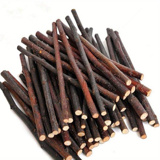 50pcs Natural Wood Chew Sticks for Small Animals Dental Health