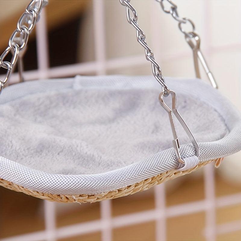 Pet Hanging Bed Grass Woven Hammock for Small Pets