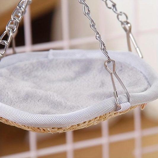 Pet Hanging Bed Grass Woven Hammock for Small Pets