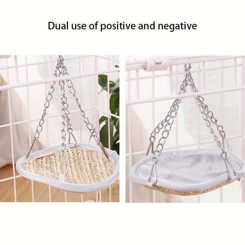 Pet Hanging Bed Grass Woven Hammock for Small Pets