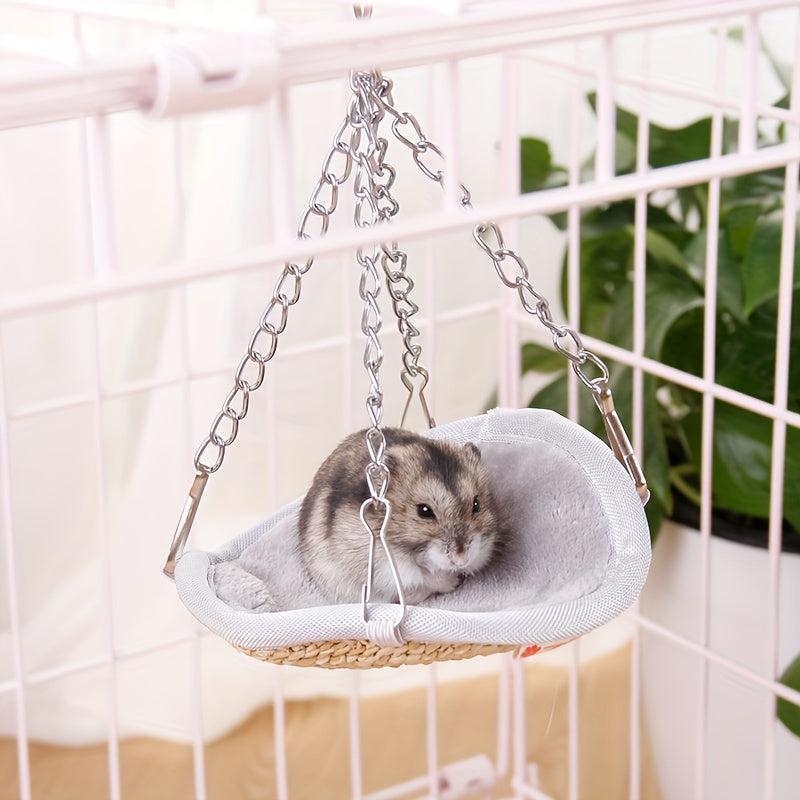Pet Hanging Bed Grass Woven Hammock for Small Pets