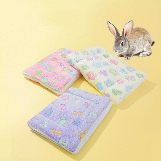 Flannel Rabbit Blanket Sleeping Pad for Small Pets