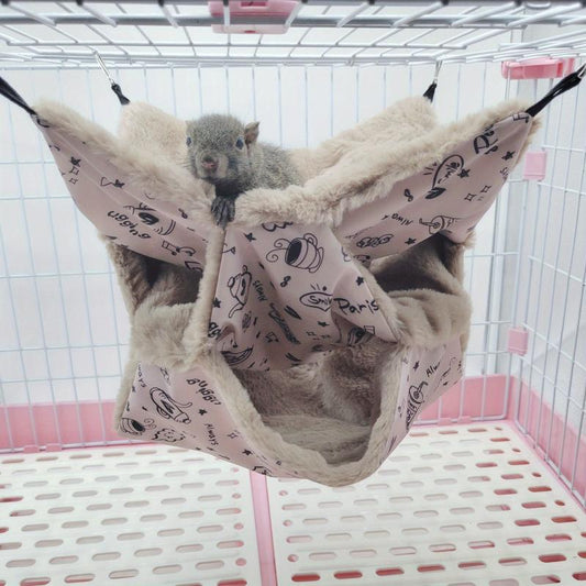 Sugar Glider Perch Warm Three-layer Hammock Small Pet Hanging Squirrel Sleeping