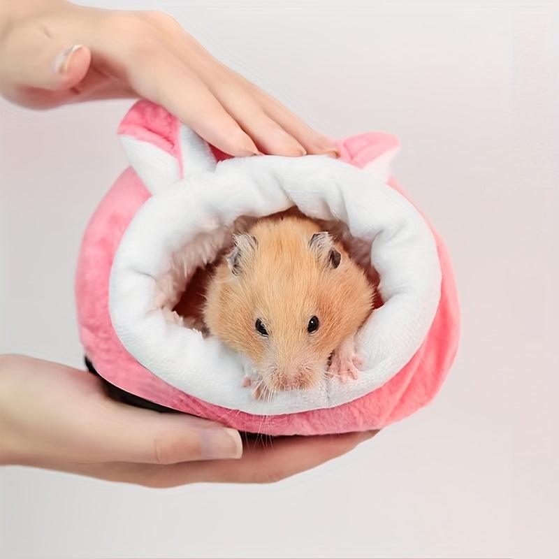 Pink Bunny Hamster Rabbit Warm Nest Sleeping Bag House Small Animal Winter
