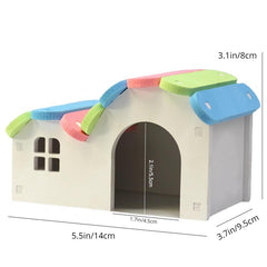 1pc Hamster Toy Small Pet House Sleeping Nest Cabin Rainbow Bridge