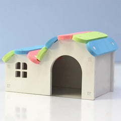 1pc Hamster Toy Small Pet House Sleeping Nest Cabin Rainbow Bridge