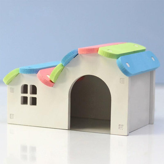 1pc Hamster Toy Small Pet House Sleeping Nest Cabin Rainbow Bridge