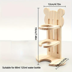 Wooden Hamster Water Feeder Holder with Adjustable Height