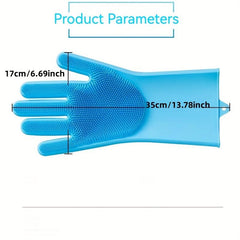 Pet Cat & Dog Massage Bath Gloves, Scratch & Bite Resistant