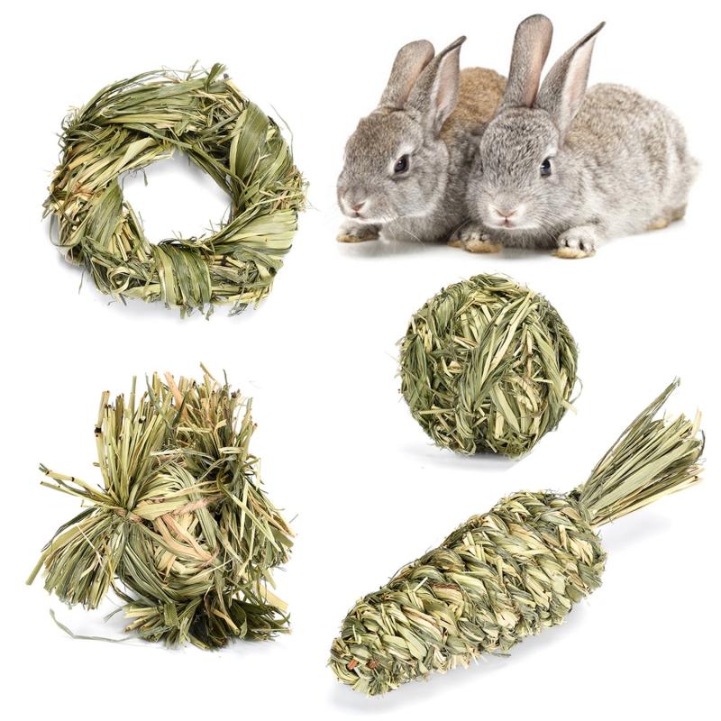 Rabbit Chew Toy Hamster Toys Grass Woven Balls Molar Snacks