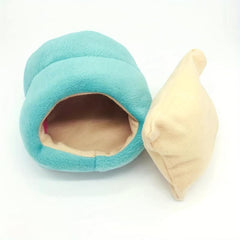 2pcs Hamster Bed House Winter Warm Coral Velvet Nest Small Animals House