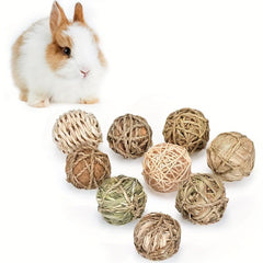 Small Animal Straw Toy Rolling Chew for Rabbits Guinea Pigs