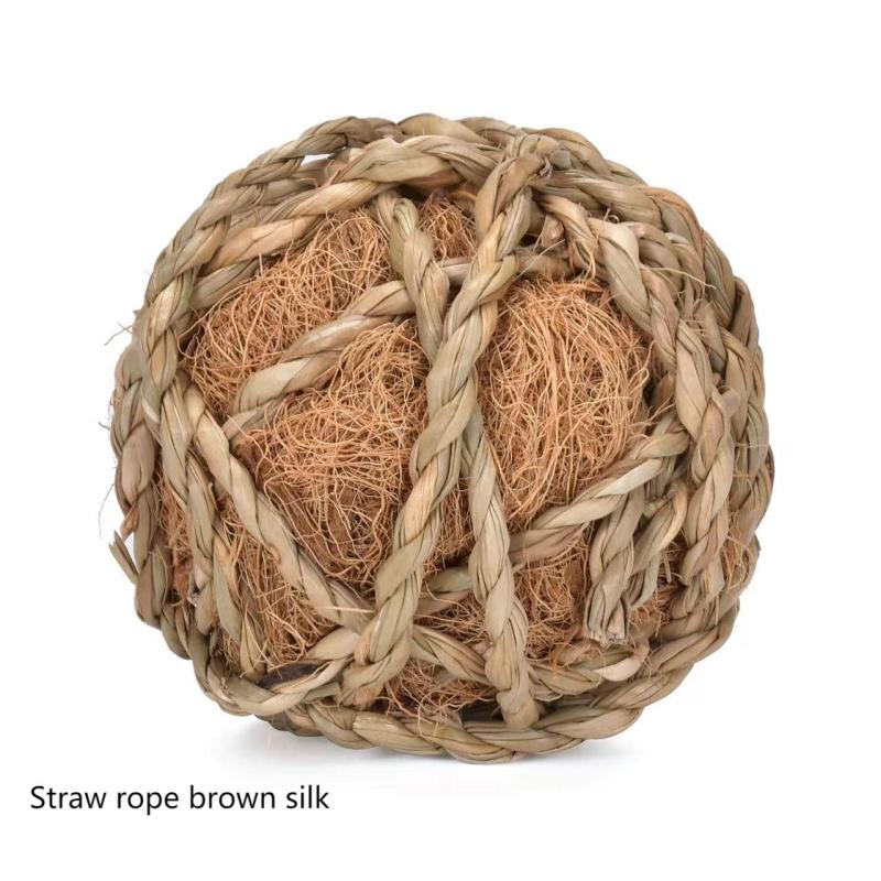 Small Animal Straw Toy Rolling Chew for Rabbits Guinea Pigs