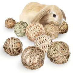 Small Animal Straw Toy Rolling Chew for Rabbits Guinea Pigs