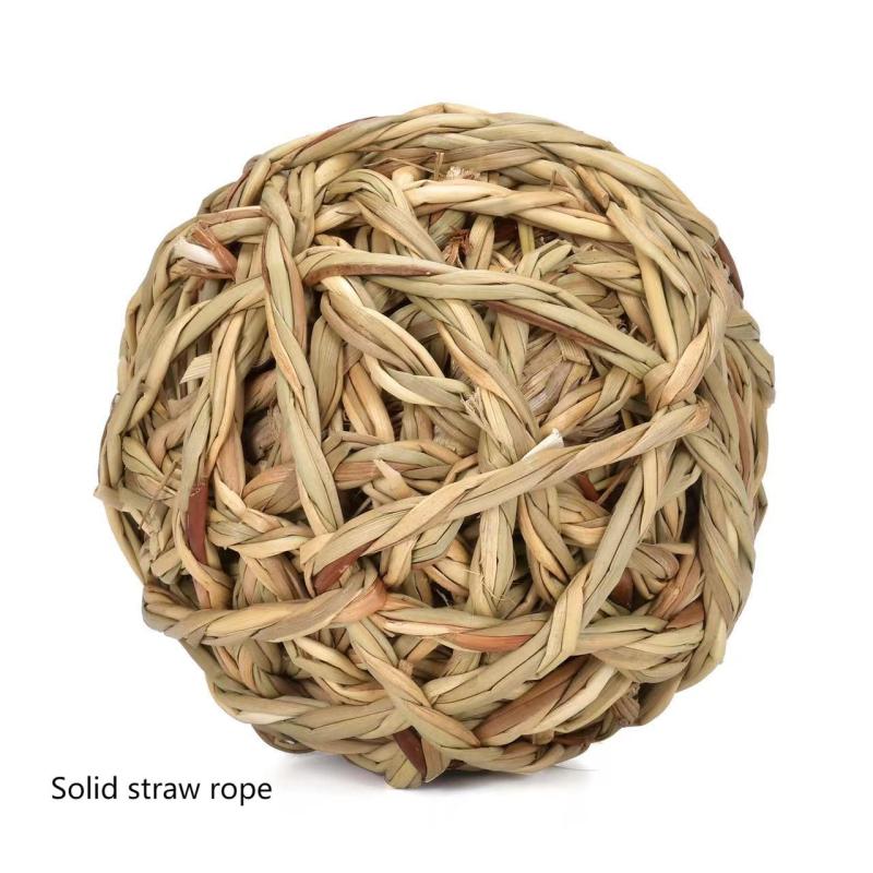 Small Animal Straw Toy Rolling Chew for Rabbits Guinea Pigs