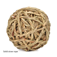 Small Animal Straw Toy Rolling Chew for Rabbits Guinea Pigs