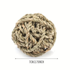 4 Pcs Small Animal Chew Balls Toy Rolling Activity Balls Bunny Treat Grass Ball