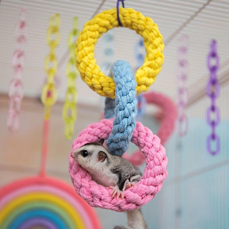 Hanging Rope Toy for Small Animals - Great for Hamsters & Parrots