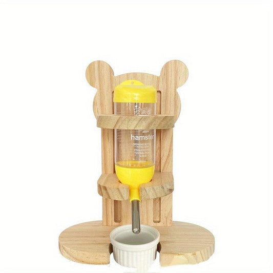 Adjustable Hamster Water Stand with Food Basin