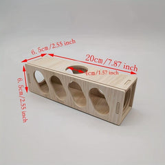 Hamster Wooden Tunnel Toy Secret Peep Shed Hideout
