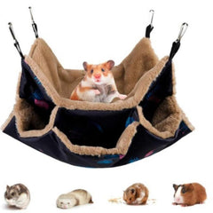 3 Layer Small Pet Hammock Hanging Bed Sleeping Bag Warm Hideout for Small Animal