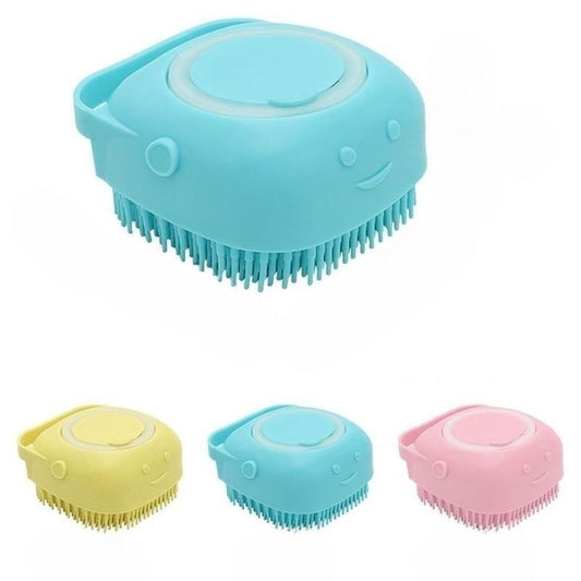 Silicone Pet Bath Brush Massage Comb for Dog Cat Rabbit - Shampoo Dispenser