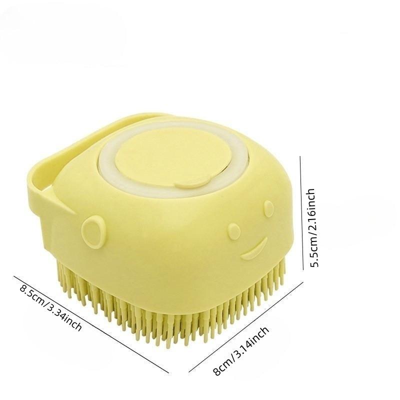 Silicone Pet Bath Brush Massage Comb for Dog Cat Rabbit - Shampoo Dispenser
