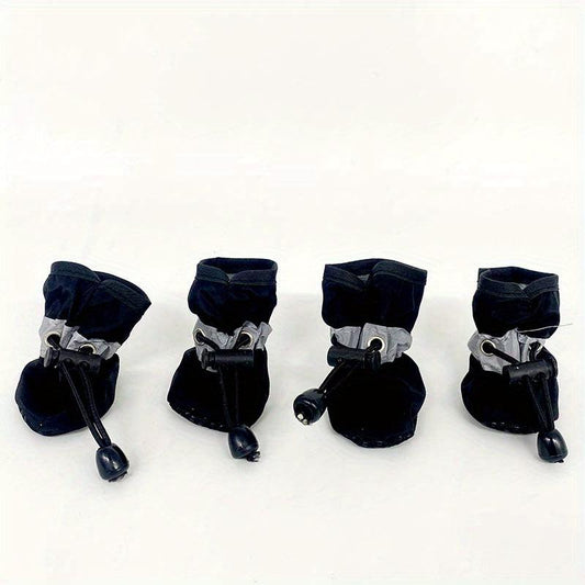 4 Reflective Anti Slip Dog Shoes Pet Boots for All Weather Protection