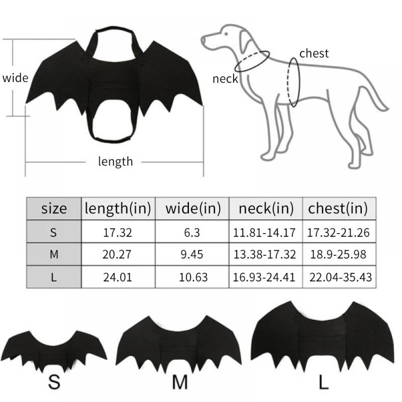 Pet Bat Costume for Dogs with Bat Wings