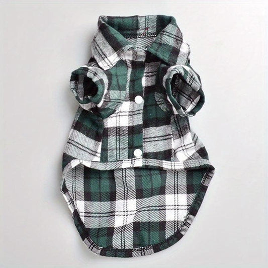 Plaid Shirt Coat for Small Pets Cozy and Stylish