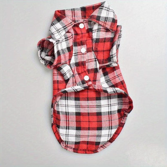 Plaid Shirt Coat for Small Pets Cozy and Stylish