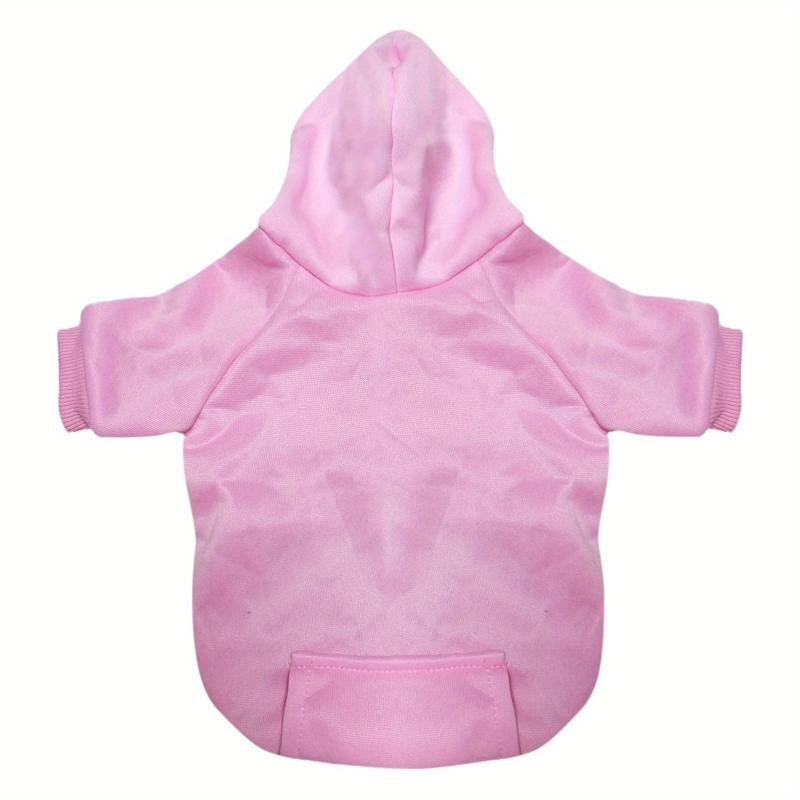 Plain Pet Hoodie With Pocket For Autumn And Winter Dog Warm Clothes
