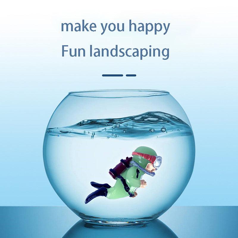 Luminous Green Mini Diver Fish Tank Ornament