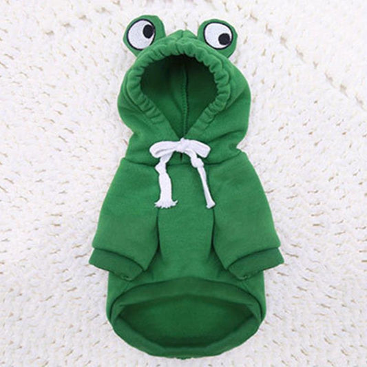 Dog Hoodie Green Frog Pet Sweater Small Medium Dogs