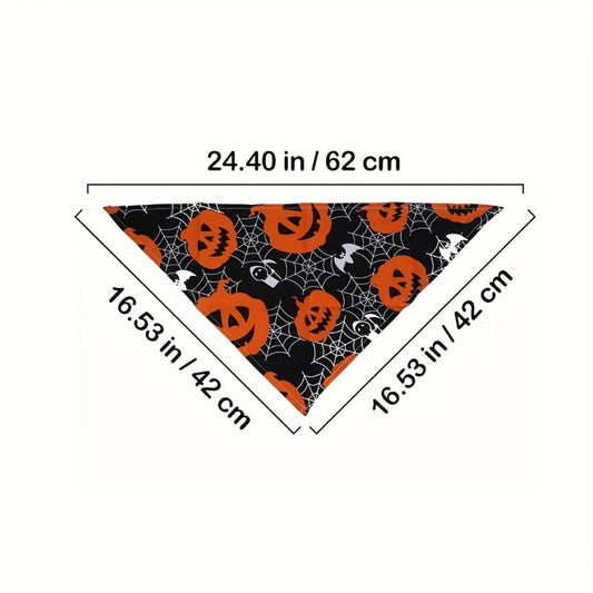 Pet Halloween Spider Skull Headwear And Scarf Set